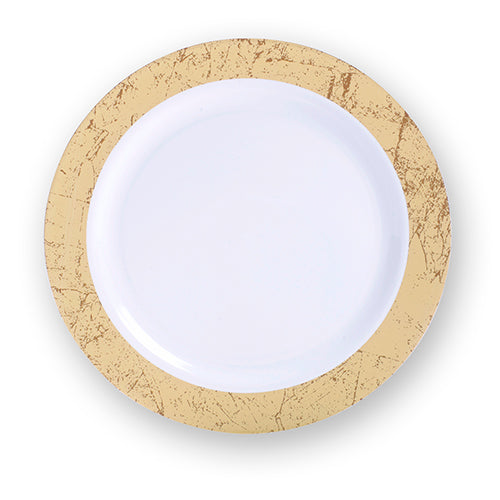 Gold plastic plates wholesale best sale